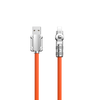 Dudao L24AL USB-A – Lightning kampinis kabelis su 180° rotation 30W 1m – oranžinės spalvos