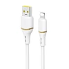 Dudao L25L USB-A - Lightning kabelis 1 m 30 W su minkštu silikoniniu apvadu - baltas