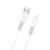 Dudao L25SL 30W USB-A - Lightning kabelis su minkštu silikoniniu apvadu 1m - Baltas