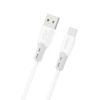 Dudao L25ST 5 A USB-A - USB-C laidas su minkštu silikoniniu apvadu 1 m - Baltas
