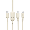 Dudao L7SF 2in1 kabelis USB-C – USB-C / Lightning 100W 1.2m – beige