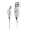 USB kabelis Dudao (L4M) microUSB (2.4A) baltas (2m)