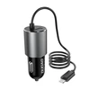 Dudao R5ProL automobilinis įkroviklis 1x USB, 3.4A + Lightning laidas (pilkas)