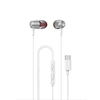 Dudao X1PROT į ausis įkišamos laidinės USB-C ausinės 1.2 m – baltos spalvos