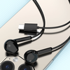 Dudao X3C į ausis įkiamos laidinės USB-C ausinės 1.2m - juodos spalvos
