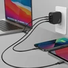 ENERGEA laidinis įkroviklis 1xUSB+2xUSB-CPD-PPS-QC 3.0 66W 2C1A juodos spalvos US+EU Travelite GAN66