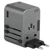 ENERGEA laidinis įkroviklis 1xUSB+2xUSB-CPD-PPS-QC 3.0 65W 1A2C adapteris 4in1 US/UA/EU/UK pilkos spalvosl Travelworld Adapteris GaN65W