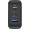 ENERGEA laidinis įkroviklis 1xUSB+3xUSB-CPD-PPS-QC 3.0 100W 3C1A juodos spalvos US+EU Travelite GAN100