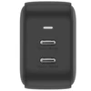 ENERGEA laidinis įkroviklis 2xUSB-C PD-PPS 45W2C juodos spalvos US+EU Travelite GAN45