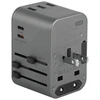 ENERGEA laidinis įkroviklis 3xUSB+2xUSB-CPD-PPS-QC 3.0 35.5W 3A2C adapteris 4in1 US/UA/EU/UK pilkos spalvosl Travelworld