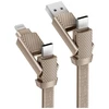 Energea Kabelis Bazic GoCharge Alucable 4in1 (USB-A/USB-C - USB-C/Lightning) 15cm 60W 3A PD Fast Charge auksinis