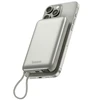 Energea PowerBank Bazic Fusion Mag 10000mAh MagSafe kabelis USB-C pilkos spalvos