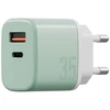 Energea laidinis įkroviklis Bazic GoPort Velox Kit USB-C/USB-A GaN 35W su kabeliu žalias