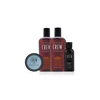 „Essential Set American Crew“ rinkinys: kasdienis drėkinamasis plaukų kondicionierius, 100 ml + kasdienis drėkinimo šampūnas, 100 ml + stiprios fiksacijos plaukų formavimo pomada, 50 ml + raminamasis skutimosi gelis „Precision“, 50 ml