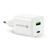 everactive Charger 1 x USB Quick Charge 4.0, 1 x USB-C 45W baltas
