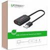 Išorinė USB garso plokštė UGREEN 15cm (juoda)