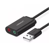 Išorinė USB garso plokštė UGREEN 15cm (juoda)