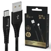Extralink Smart Life Braided 15W USB Type-A iki Type-C 2m 5V 3A juoda