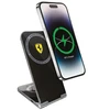 Indukcinis įkroviklis 15W sulenkiamas 2in1 Ferrari Printed Logo MagSafe FECBFMALK juodos spalvos