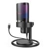 Fifine A9 RGB mikrofonas žaidimams | podcast'ai | upeliai | trikojis | juodas