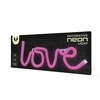 Sieninis šviestuvas Neoninis LED šviestuvas LOVE rožinė Bat + USB FLNE05 Forever Light