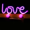 Sieninis šviestuvas Neoninis LED šviestuvas LOVE rožinė Bat + USB FLNE05 Forever Light