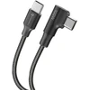 USB C į USB C laidas Forcell F-Energy QC4.0 PD 5A 100W Cafule 90° 1,2 m CC-1Deg juodas