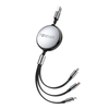 Forever 3in1 kabelis USB - Lightning + 2x USB-C 1,2 m 100W juodos spalvos