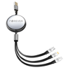 Forever 3in1 kabelis USB - Lightning + 2x USB-C 1,2 m 100W juodos spalvos