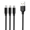 Techonic Forever 3in1 kabelis USB - Lightning + USB-C + microUSB 1,2 m 2A juodos spalvos