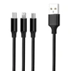 Techonic Forever 3in1 kabelis USB - Lightning + USB-C + microUSB 1,2 m 2A juodos spalvos