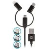 Forever 3in1 kabelis USB - Lightning + USB-C + microUSB 1,0 m 1,5A juodos spalvos