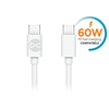 Telforceone Forever kabelis USB-C - USB-C 1,0 m 60W baltos spalvos