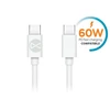 Telforceone Forever kabelis USB-C - USB-C 1,0 m 60W baltos spalvos