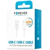 Forever duomenų perdavimo ir įkrovimo kabelis | USB-C į USB-C | 20W | 1m | balta