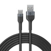 Forever Flexible kabelis USB - USB-C 1,0 m 3A juodos spalvos