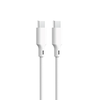 Telforceone Amžinai perdirbamas kabelis USB-C - USB-C 1,5m 3A KR15-CC-00 baltos spalvos