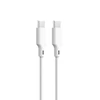 Forever Recycling Amžinai perdirbamas kabelis USB-C - USB-C 1,5m 3A KR15-CC-00 baltos spalvos
