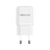 Forever TC-01-20AC PD QC įkroviklis 1x USB-C 1x USB 20W baltos spalvos