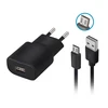 Forever TC-01 įkroviklis 1x USB 2A juodos spalvos + microUSB kabelis