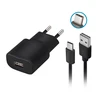 Forever TC-01 įkroviklis 1x USB 2A juodos spalvos + USB-C kabelis
