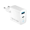 Forever TC-06-33AC GaN PD QC įkroviklis 1x USB-C 1x USB 33W baltos spalvos