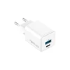 Telforceone Forever TC-08-30AC GaN PD QC charger 1x USB-C 1x USB 30W baltos spalvos
