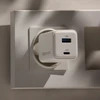 Telforceone Forever TC-08-45AC GaN PD QC charger 1x USB-C 1x USB 45W baltos spalvos