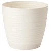 FORM PLASTIC Puķu pods SAHARA ar paliktni 17cm, krēmkrāsas
