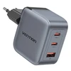 Vention 70W GaN PD 1x USB-A 2x USB-C pilka