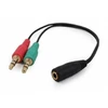 GEMBIRD CCA-418 3,5 mm 4 kontaktų lizdo į 2x3,5 mm stereo kištuką adapterio kabelis, juodas