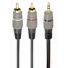 GEMBIRD 3,5 mm stereo kištukas į 2xRCA kištukus, 2,5 m kabelis, auksinės dangos jungtys