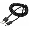 GEMBIRD USB C tipo kabelis, spiralinis, 1,8 m, juodas