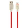 GEMBIRD CC-USB2R-AMLM-2M-R Gembird Premium guminis 8 kontaktų įkrovimo ir duomenų kabelis, 2m, raudonas